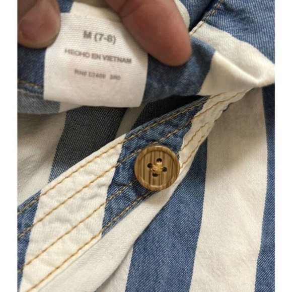 Wonder Nation Striped Girls Dress Size M Buttons Down Front W/Matching Belt - Picture 8 of 10